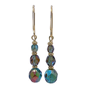 Gold Drop earrings "Paua"