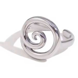 Modern Minimalist: Adjustable Koru Ring "Porohita" (Silver)