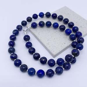 Necklace: Silver Necklace "Ardesia" (Lapis Lazuli Blue)