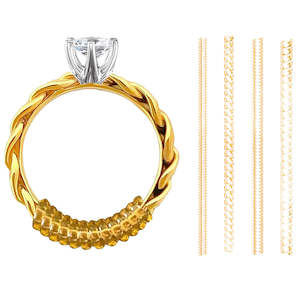 Rings: Silicone Ring Size Reducers - 4 sizes (Gold)