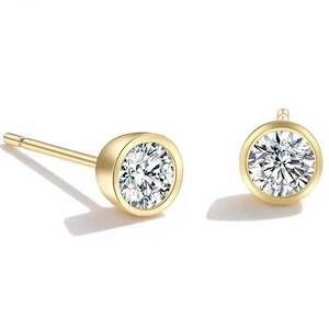 Sale: 18K Gold Crystal Stud Earrings "Evita"