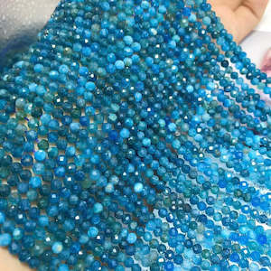 Blue: Facetted Apatite Gemstone Beads (4mm)