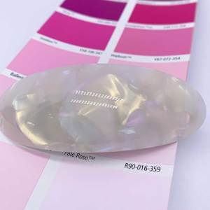 Oval Barrette Hair Clip "Aralin" (White Pearl)