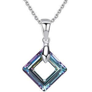 925 Sterling Silver Crystal Necklace "Kendra" (Coloured)