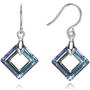 925 Sterling Silver Crystal Earrings "Kendra" (Coloured)