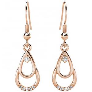 Geometric: Rose-Gold Crystal Earrings "Collette"