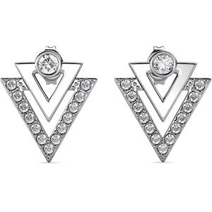 18K White Gold Crystal Geometric Earrings "Tripoli"