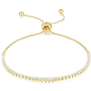 Bracelets Tennis: 18K Gold Adjustable Tennis Bracelet "Heather" (3mm)