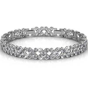 Bracelets Tennis: 18K White Gold Tennis Bracelet with 100 AAA Grade Crystals "Helen"