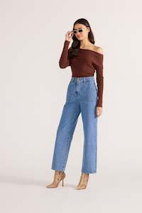 Mink Pink: NADIA DENIM PATCH POCKET JEAN