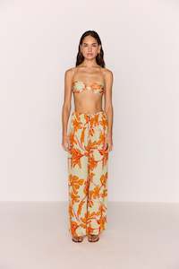 Mink Pink: PRE-ORDER NOVEMBER - ESTELLE DRAWSTRING PANT - MINT FLORAL