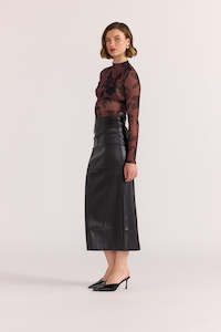 EDIE PU MIDI SKIRT