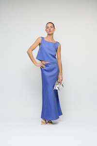 PRE-ORDER DECEMBER - AZZURRA LINEN TOP - JACARANDA