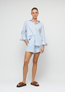 PRE-ORDER DECEMBER - PALERMO DRAWSTRING SHORTS - WHITE / BLUE STRIPE