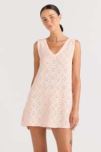 PRE ORDER OCTOBER - MESSINA V KNIT DRESS - PEONY