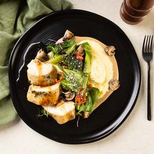 Frontpage: Chicken Breast - Mash - Bacon & Mushroom ✓