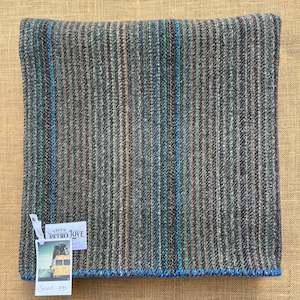 Grey Army Campfire Collection: Blue Grey Multicolour Yarn Blanket SINGLE Campfire New Zealand Wool Blanket