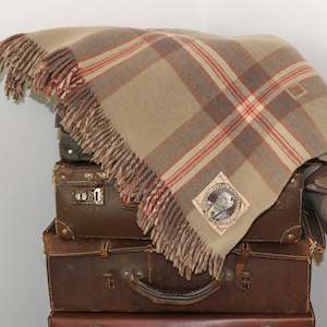 Clan Collection: Vintage Kaiapoi CAR RUG Collectible Wool Blanket with Maori Chief Label