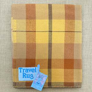 Clan Collection: Vintage TRAVEL RUG Unusual hessian type weave
