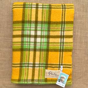 Vibrant Retro: Thick and bright RETRO Star! SINGLE  Onehunga New Zealand Wool Blanket