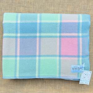 Pretty Pastels: Soft Pastel Onehunga Princess DOUBLE/QUEEN Lightweight New Zealand Wool Blanket.