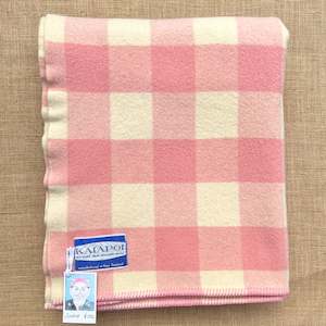 Pretty Pastels: Cream & Pink KAIAPOI SINGLE New Zealand Wool Blanket