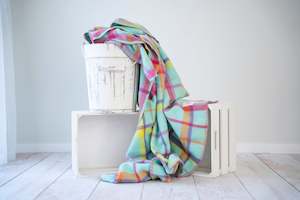 New Wool Collection: "Goody Goody Gum Drop" (New Wool) KNEE RUG/COT New Zealand Wool Blanket