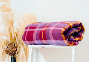New Wool Collection: "Purple Rain" (New Wool) KNEE RUG/COT New Zealand Wool Blanket