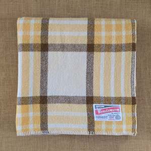 Frontpage: Gold, Cream, & Chocolate QUEEN New Zealand Wool BEDSCARF