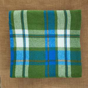 Frontpage: Fresh Retro Favourite Turquoise and Green KING SINGLE New Zealand Wool Blanket
