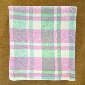 Frontpage: Pink, Mint and Cream SINGLE 100% NZ Wool blanket