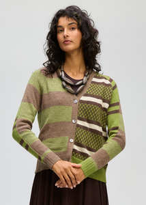 LD & CO – Groove Stripe Cardi LC8187 – Cocoa