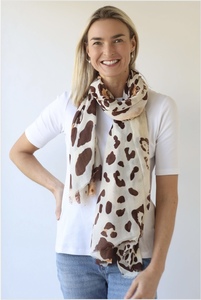 Accessories: Archer-Lightweight Animal print Scarf