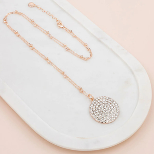 NECKLACE – L1822NRG Rose Gold Bling Circle Long