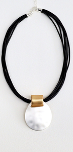Double Disc Choker Necklace – Matt Gold/ Silver Disc