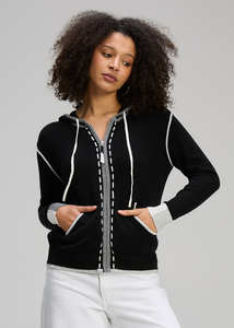 Coats and Jackets: ZAKET and Plover – Threaded Hoodie ZP8128 – Black