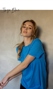 MAZU – All You Need Cuff Tee – Ibiza Blue