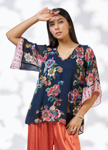$99.95 & Under: Loobie’s Story – Mystic Rose Blouse LS3131 – Indigo Multi