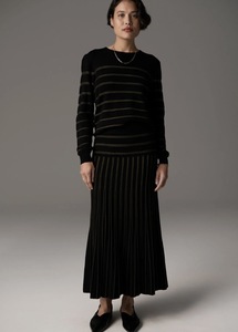 Knitwear: POL – Gizelle Knit Lurex PP5262 – Black/Khaki