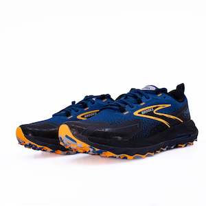 General: Brooks Cascadia 18 (D Standard) Mens Blue Sapphire/Orange/Black