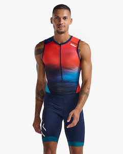 2XU Core Trisuit Mens Poppy/Midnight