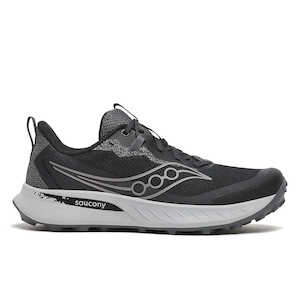 Wide Mens Running Shoes: Saucony Peregrine 15 (2E Wide) Mens Black/Shadow
