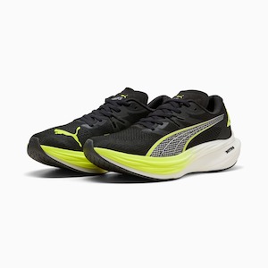 Wide Mens Running Shoes: Puma Deviate Nitro 3 (2E Wide) Mens Puma Black/Yellow Alert