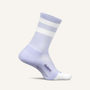 Feetures Elite Light Cushion Mini Crew Lilac High Top Stripe