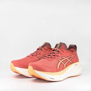 Womens Neutral 1: Asics Gel-Nimbus 27 (D Wide) Womens Dark Pink Clay/Orange Glow