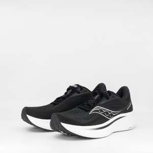 Saucony Ride 18 (2E Wide) Mens Black/White