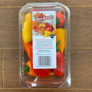 Covered Crops Vegetables: Capsicums Vine Sweet Mini Peppers 175g NZ