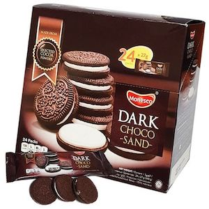 Biscuits Crackers: Cookies Dark Chocolate Monesco 27g