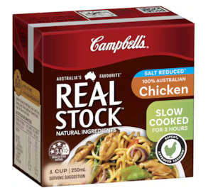 Stock: Campbell's Real Stock Salt Reduced Chicken Stock Liquid 250ml