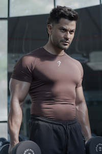 Compression T-shirt Brown